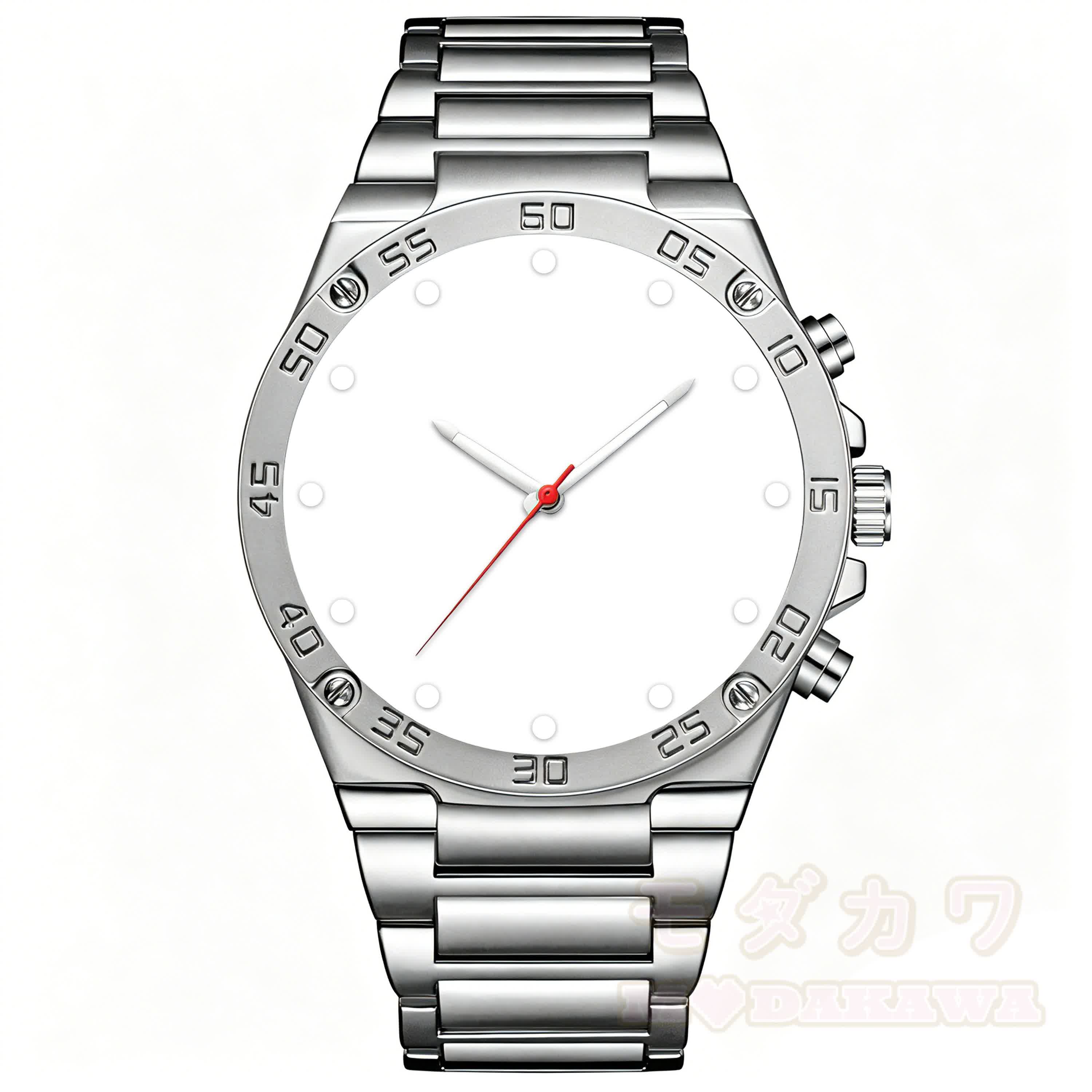 Englischer Kalender, Leuchtzeiger, diamantförmiger Spiegel, Herrenuhr - Silber - image 4