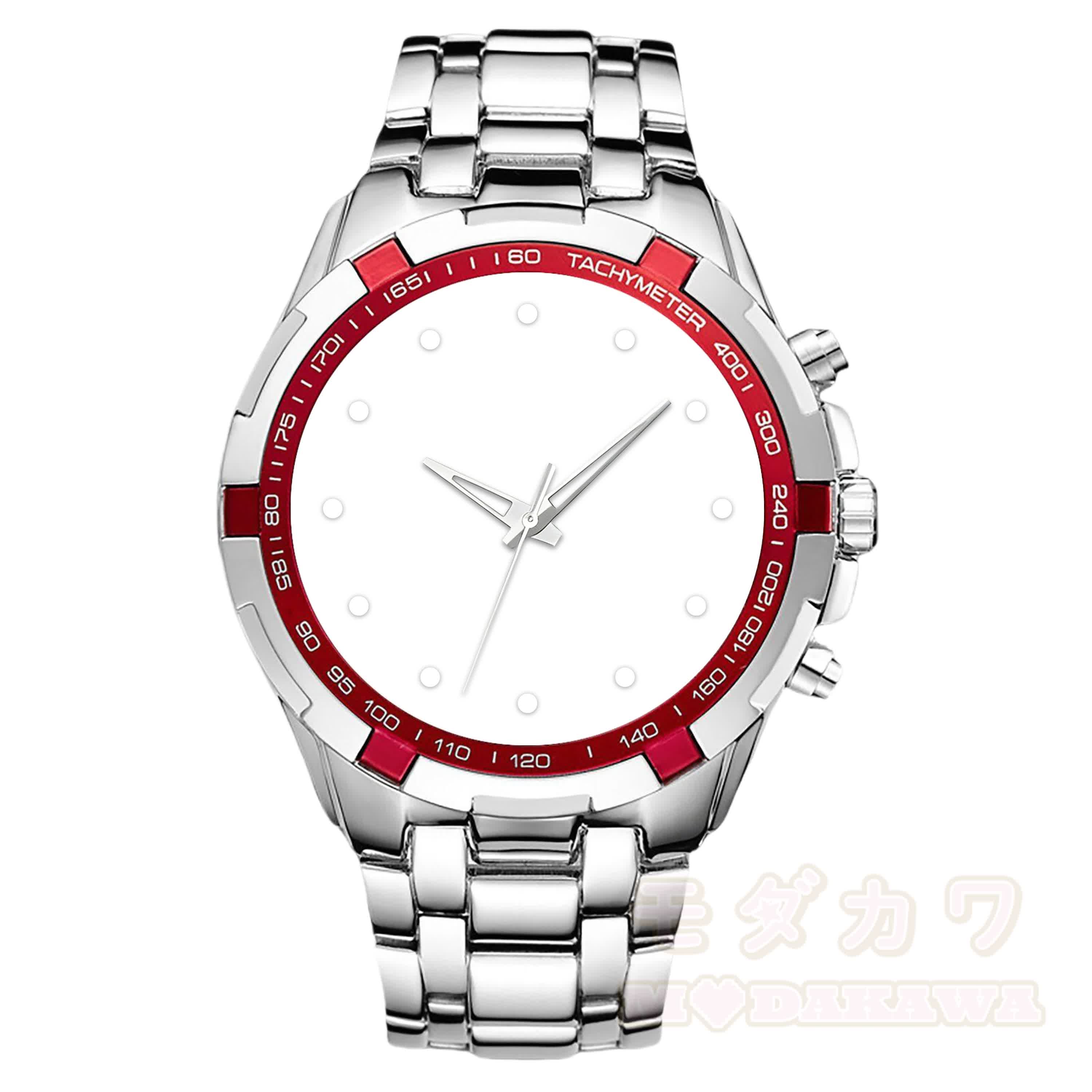 Personalisierte Fotouhr, individuelles Zifferblatt, Metallarmbanduhr - Rot - image 5