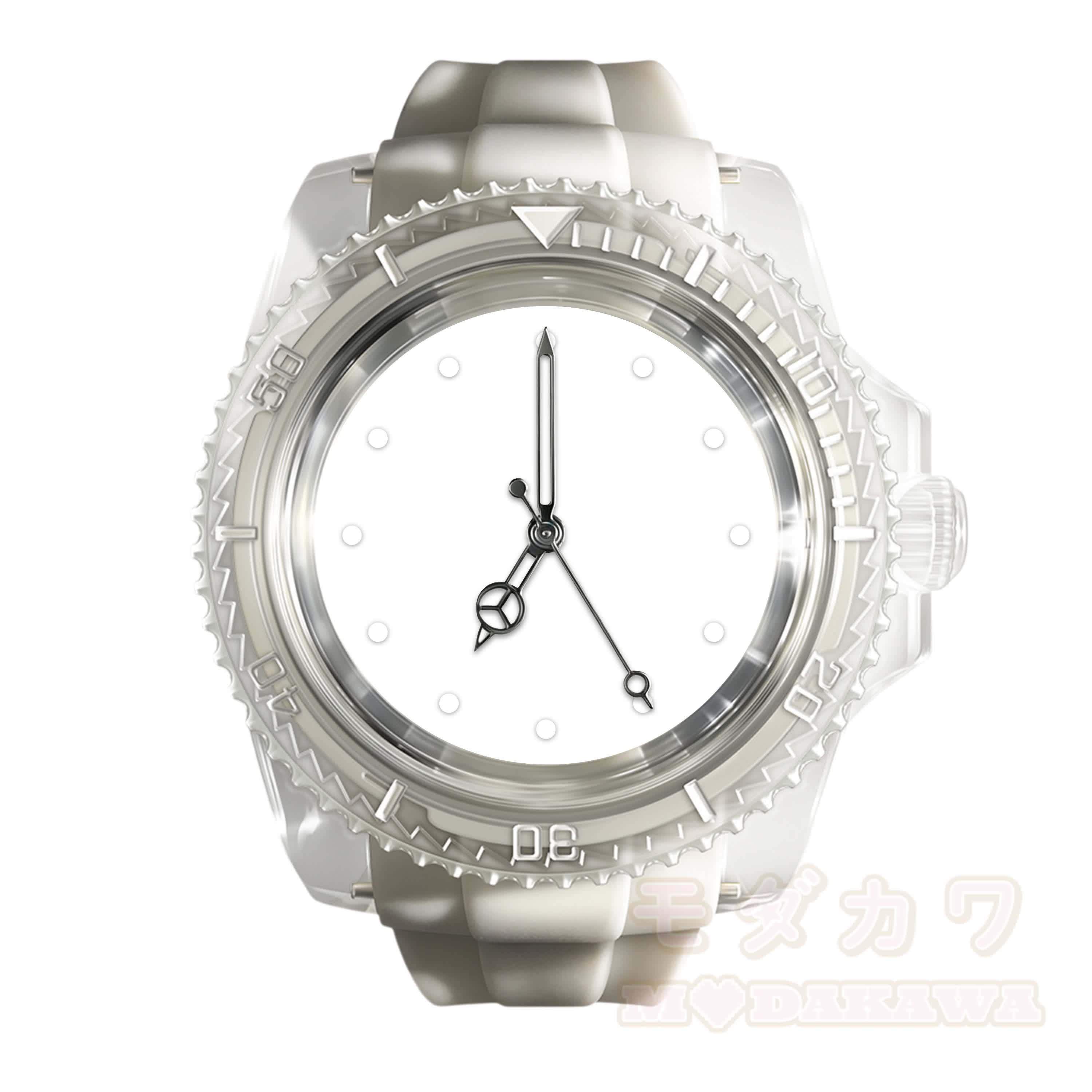 Personalisierte Uhr mit individuellem Silikonarmband - Weiß - image 3