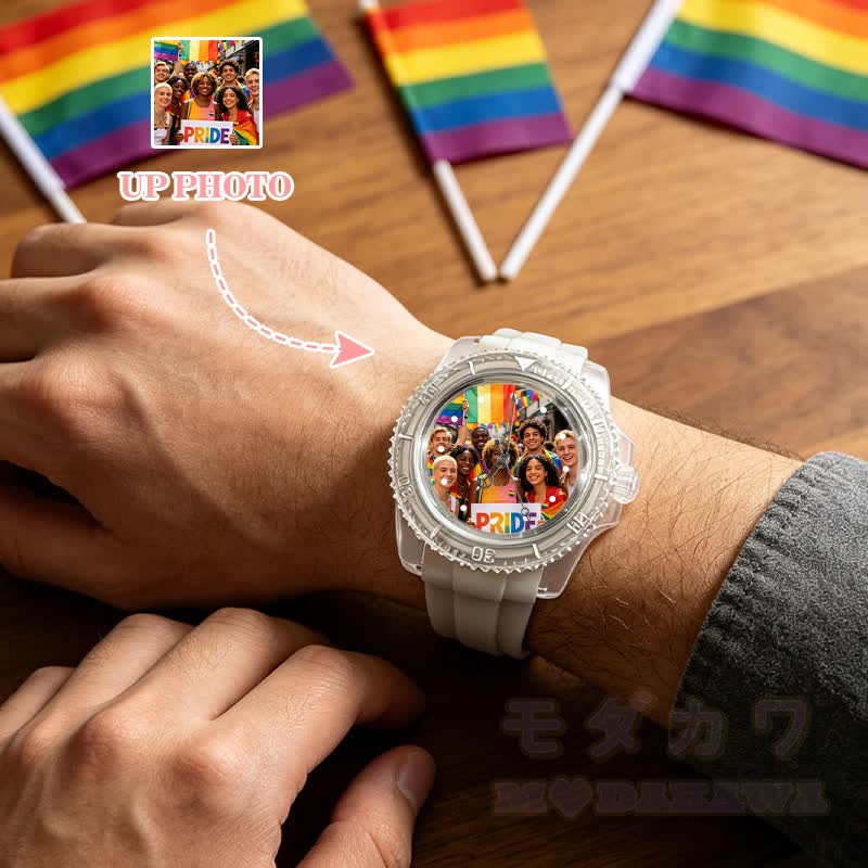 Personalisierte Uhr mit individuellem Silikonarmband - image 1