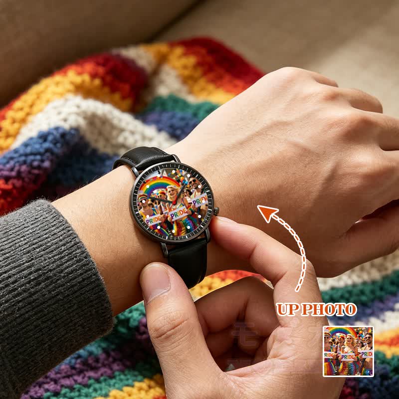 Personalisierte Fotouhr mit individuellem Zifferblatt und Armband - image 2