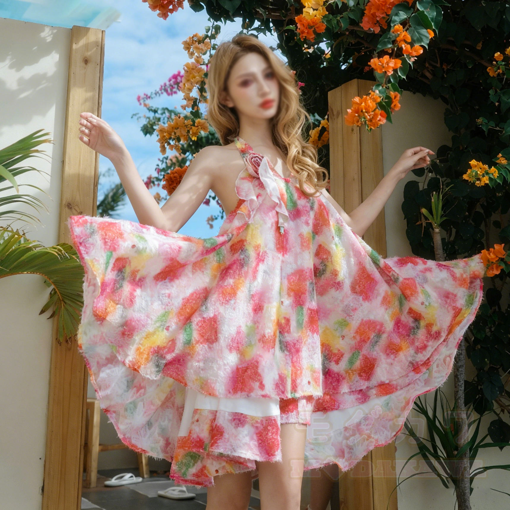 Geblümtes Neckholder-Sommerkleid im Boho-Stil für Damen - image 1