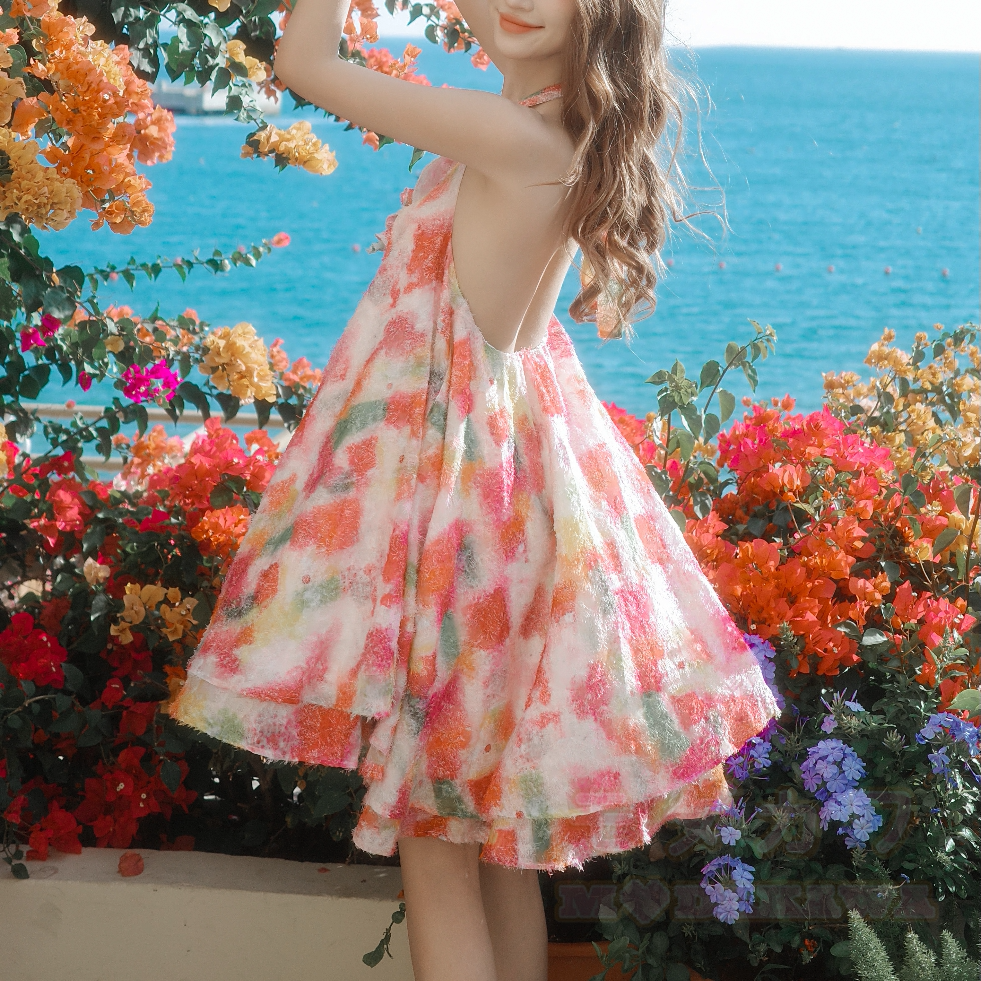 Geblümtes Neckholder-Sommerkleid im Boho-Stil für Damen - image 13