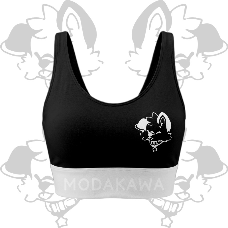 MODAKAWA X popipeko Puppy Graphic Crop Tank Tank Sport Top Shorts Bikini Matching Outfit - Black Top - 5XL - image 3