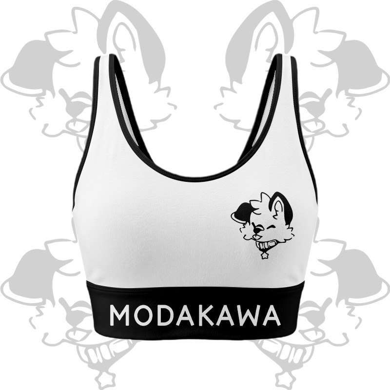 MODAKAWA X popipeko Puppy Graphic Crop Tank Tank Sport Top Shorts Bikini Matching Outfit - White Top - 5XL - image 2