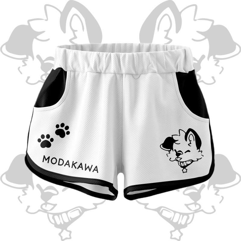 MODAKAWA X popipeko Puppy Graphic Crop Tank Tank Sport Top Shorts Bikini Matching Outfit - White Shorts - 5XL - image 7