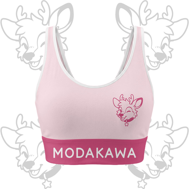 Hirsch-Grafik Crop Tank Top Sport Shorts Bikini Modakawa passendes Outfit - Pink Top - 5XL - image 2