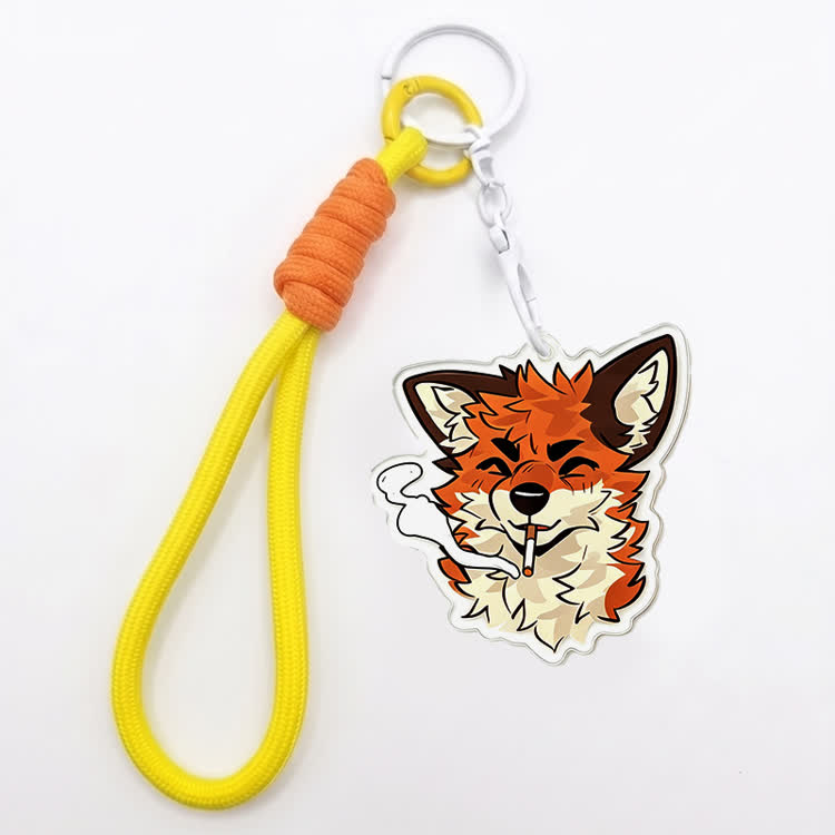 MODAKAWA X atka Smoking Fox Schlüsselanhänger Geburtstagsgeschenk - Yellow - image 2