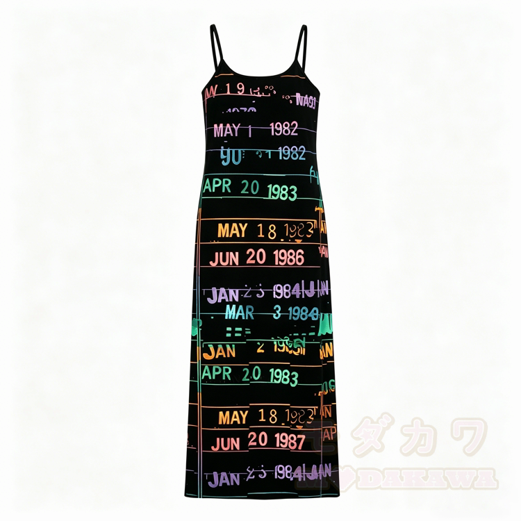 Modakawa Slipkleid mit Zahlengrafik - Schwarz - 5XL - image 1