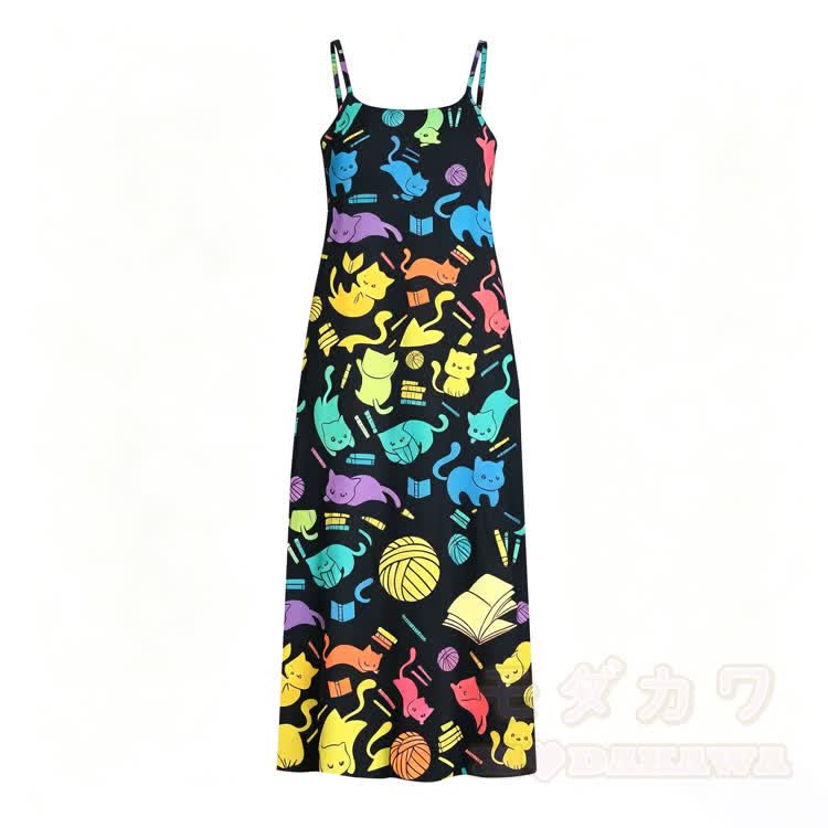 Kitty Graphic Modakawa Slipkleid - Mehrfarbig - 5XL - image 1