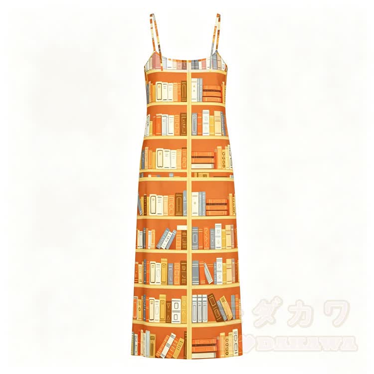 Bücherregal-Grafik Modakawa Slipkleid - image 2