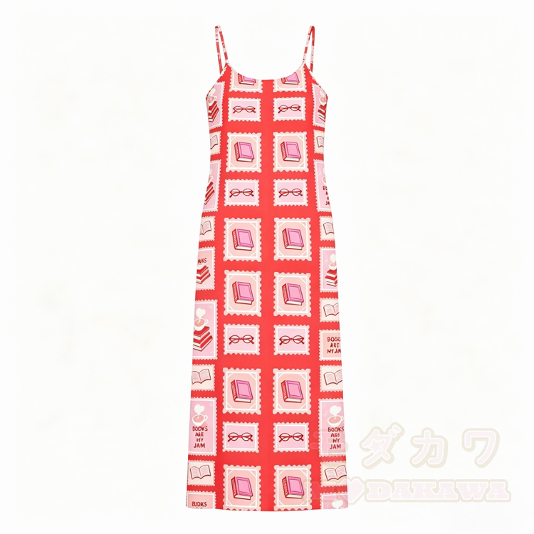 Bücherregal Glas Grafik Modakawa Slipkleid - Rot - 5XL - image 1