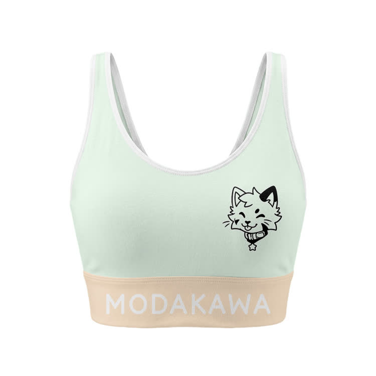 Sport-BH-Top mit Kitty-Grafik, Leggings, Modakawa-Partnerlook - Green Top - 5XL - image 2