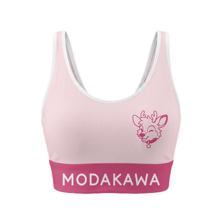 Sport-BH-Top mit Hirschmotiv, Leggings, passendes Outfit von Modakawa - Pink Top - 5XL - image 2