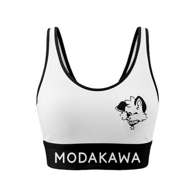 MODAKAWA X popipeko Puppy Graphic Sport-BH Top Leggings passendes Outfit - White Top - 5XL - image 2