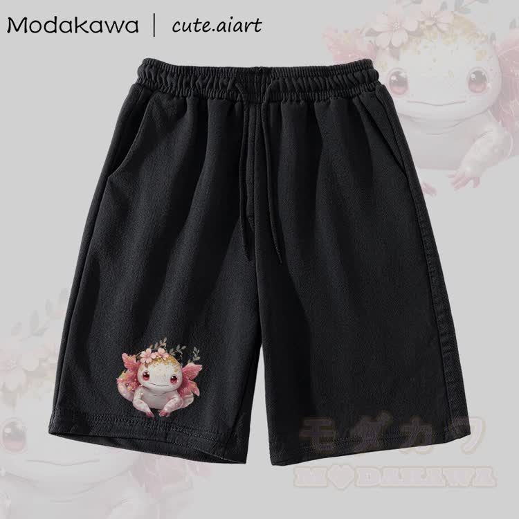MODAKAWA X cute.aiart Cartoon Lizard Graphic Shorts - Schwarz - 5XL - image 2