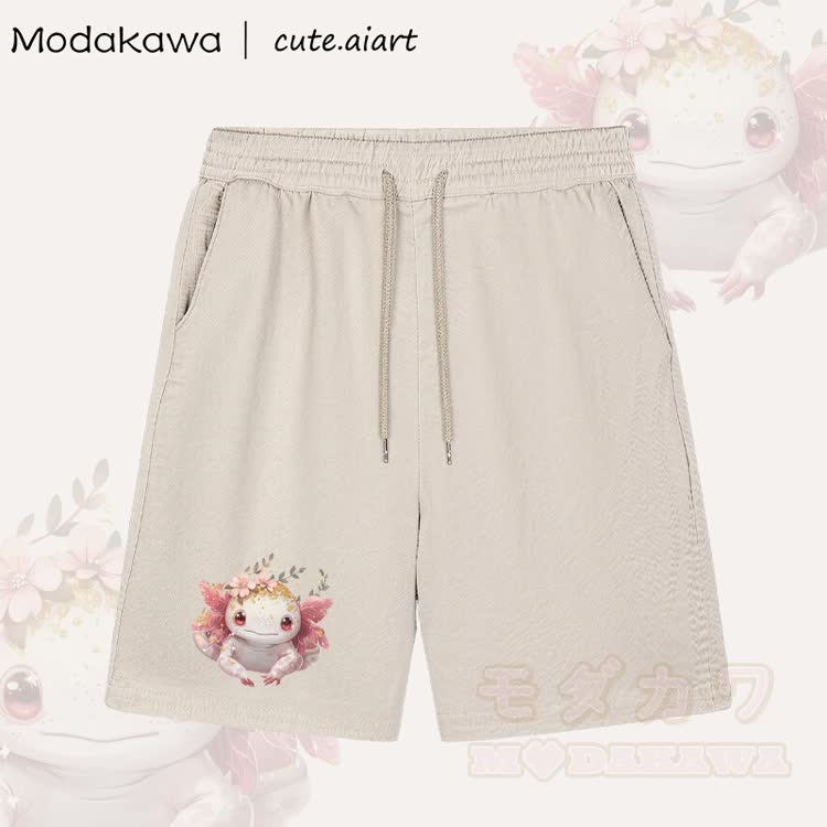 MODAKAWA X cute.aiart Cartoon Lizard Graphic Shorts - Aprikose - 5XL - image 1