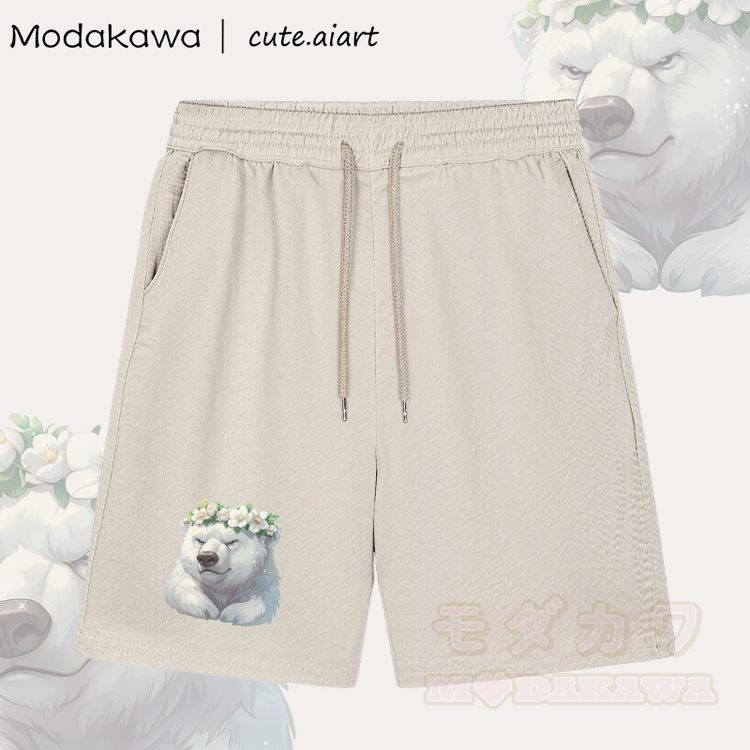 MODAKAWA X cute.aiart Shorts mit Blumen- und Bärenmotiv - Aprikose - 5XL - image 3