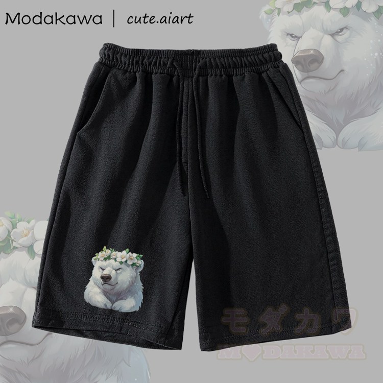 MODAKAWA X cute.aiart Shorts mit Blumen- und Bärenmotiv - Schwarz - 5XL - image 1