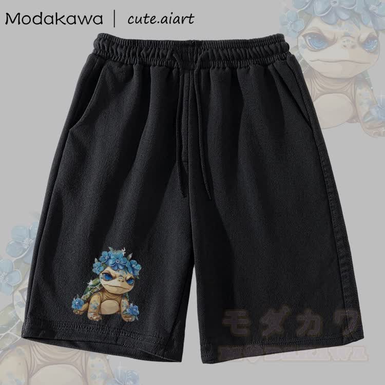 MODAKAWA X cute.aiart Shorts mit Blumen- und Schildkrötenmotiv - Schwarz - 5XL - image 2