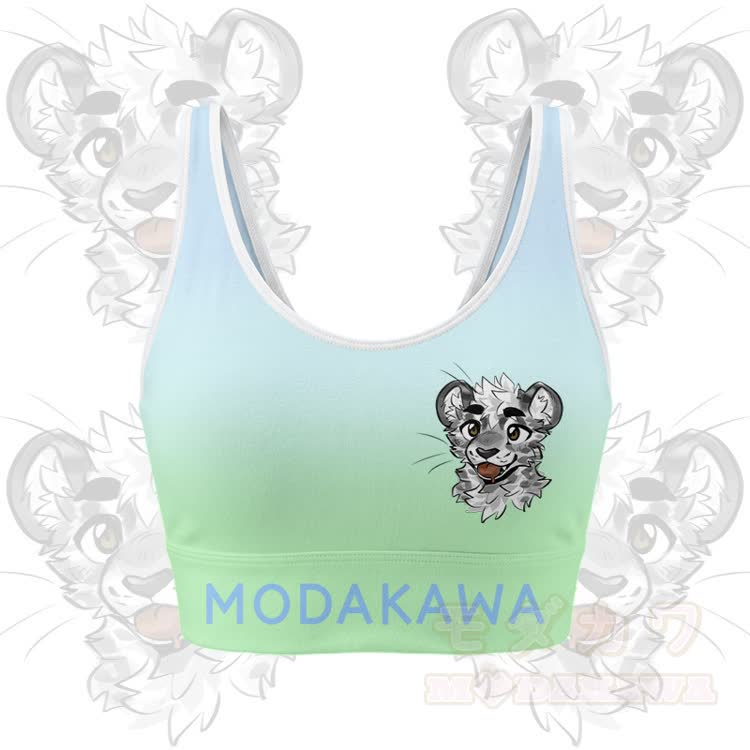 MODAKAWA X atka Tiger Graphic Crop Tank Sport Top Shorts Bikini Matching Outfit - Grüne Spitze - 5XL - image 2