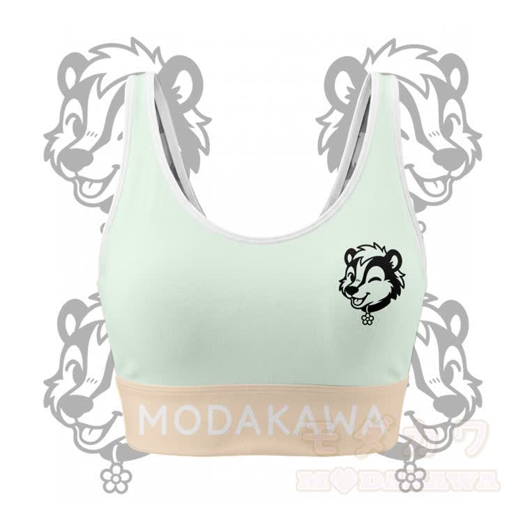 Wink Skunk Graphic Crop Tank Sport Top Shorts Bikini Modakawa Matching Outfit - Grüne Spitze - 5XL - image 2