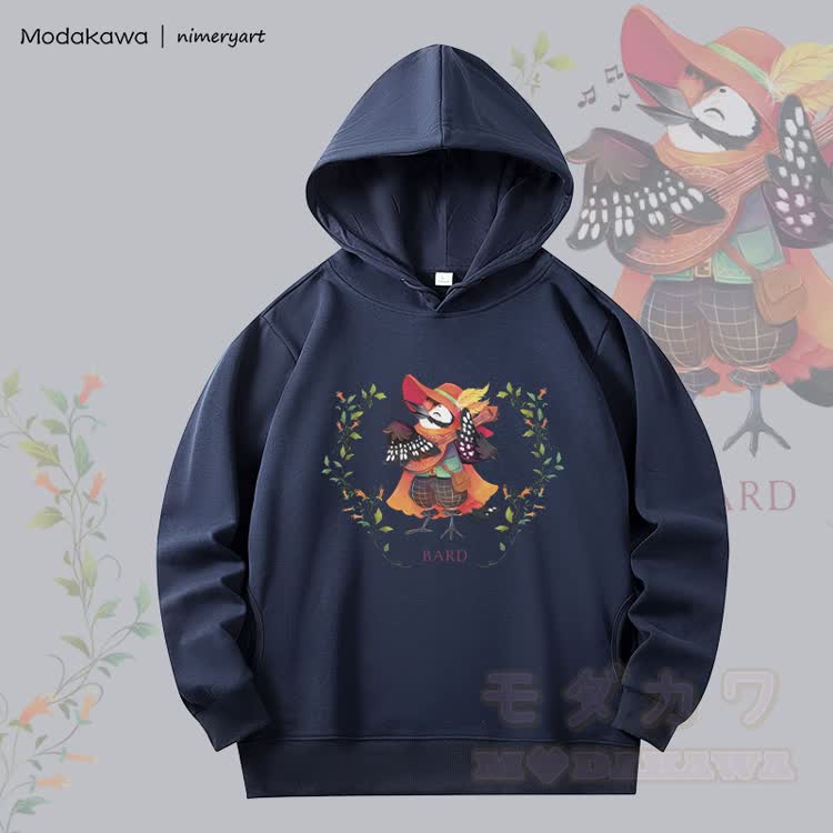 MODAKAWA X nimeryart Bard Bird Graphic Fleece Lined Hoodie - Purpurblau - 6XL - image 1