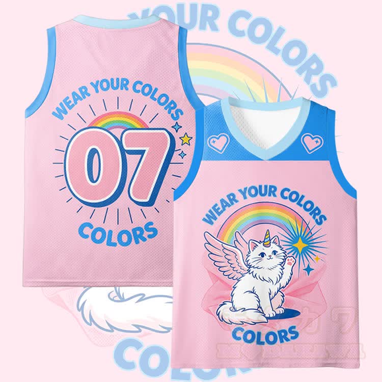 Zeig deine Farben! Modakawa Mesh-Tanktop mit Regenbogen-Einhorn- und Kätzchenmotiv - Rosa - 3XL - image 2