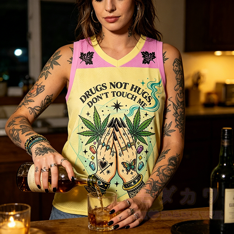 Modakawa Mesh-Tanktop mit grünem Blattmotiv - image 1