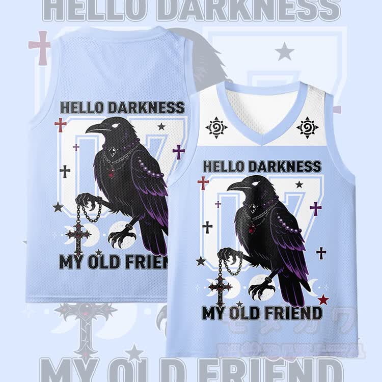 Hallo Dunkelheit, mein alter Freund, Raven Graphic Modakawa Mesh Tanktop - Blau - 3XL - image 2