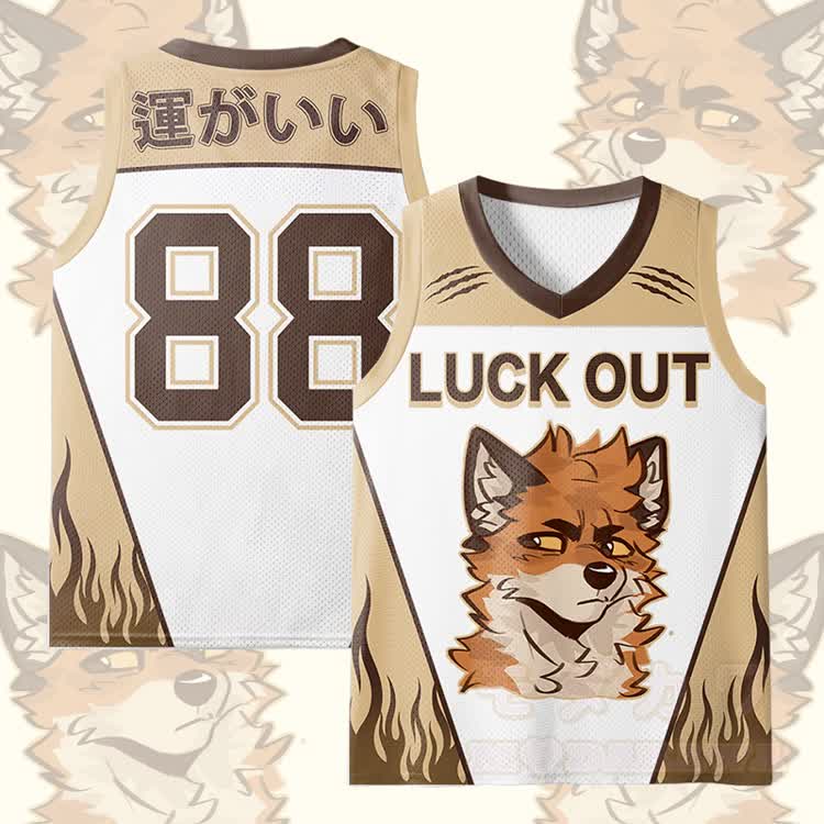 MODAKAWA X atka LUCK OUT Fox Graphic Mesh Tank Top - Khaki - 3XL - image 2