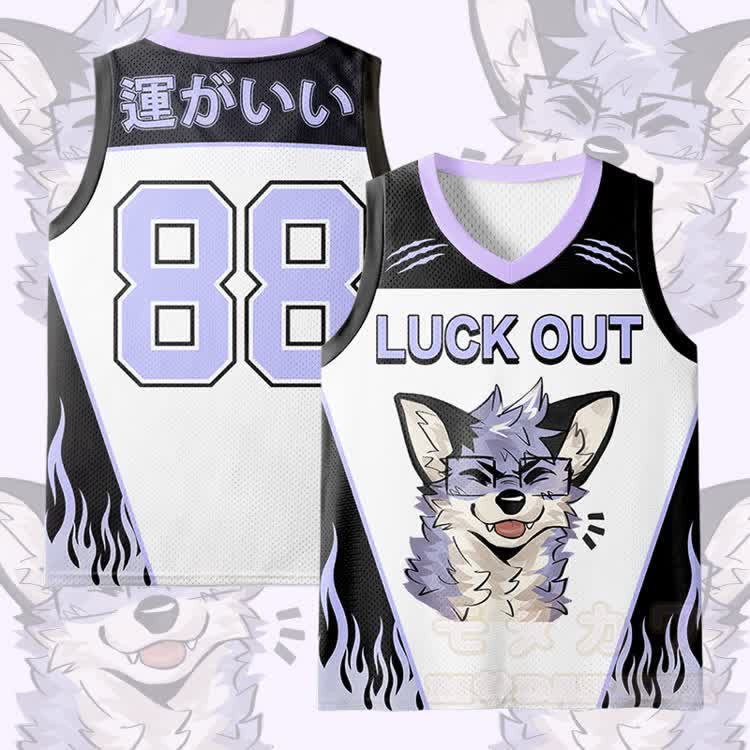 MODAKAWA X atka LUCK OUT Glasses Fox Graphic Mesh Tank Top - Lila - 3XL - image 2