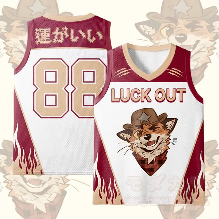 MODAKAWA X atka LUCK OUT Wink Fox Grafik-Mesh-Tanktop - Rot - 3XL - image 2