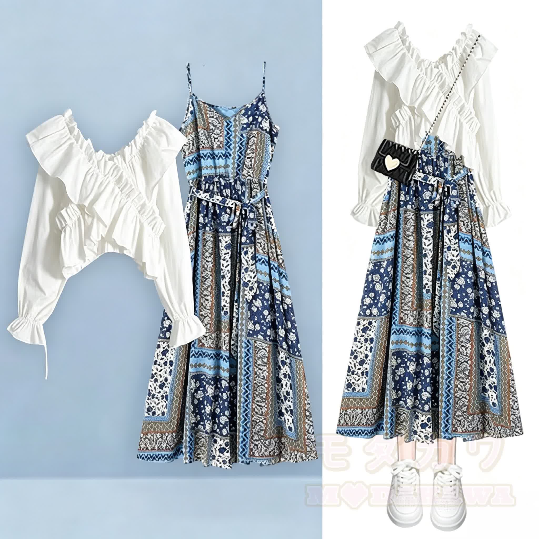 Rüschentop Boho Camikleid passendes Outfit - image 1