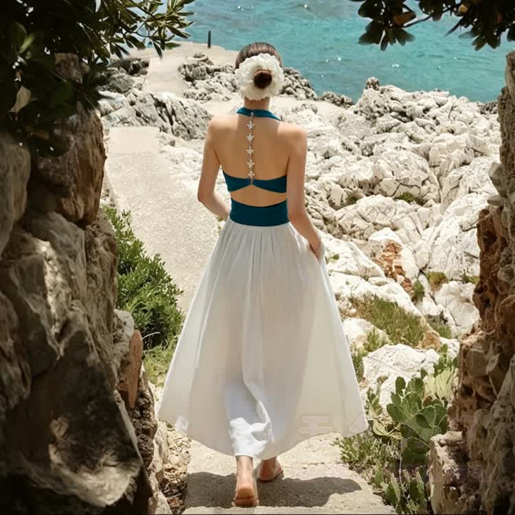 Sternenketten-Rückenfreies Halter-Crop-Top - image 2