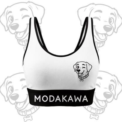 Happy Puppy Grafik-Crop-Tanktop, Sport-Top, Shorts, Bikini, Modakawa passendes Outfit - White Top - 5XL - image 6