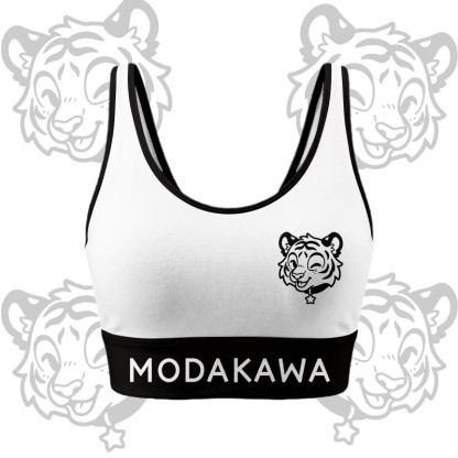 Happy Tiger Grafik Crop Tank Sport Top Shorts Bikini Modakawa passendes Outfit - White Top - 5XL - image 6
