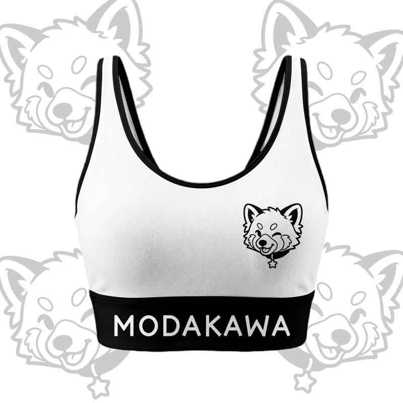 Wink Puppy Grafik Crop Tank Tank Sport Top Shorts Bikini Modakawa passendes Outfit - White Top - 5XL - image 6
