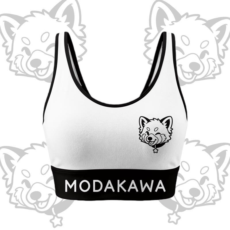 Wink Puppy Grafik Crop Tank Tank Sport Top Shorts Bikini Modakawa passendes Outfit - White Top - 5XL - image 6