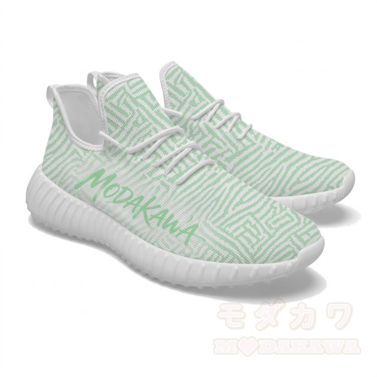 Modakawa Schnürschuhe mit grünem Labyrinth-Grafikmuster - image 2