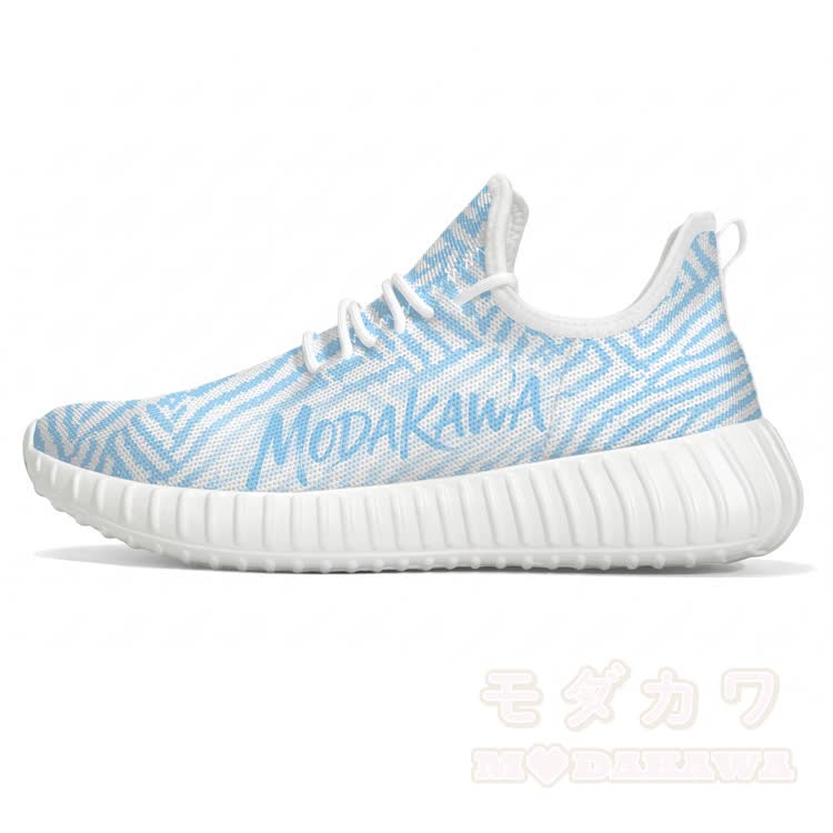 Modakawa Schnürschuhe mit blauem Labyrinth-Motiv - Blau & Weiß - 48 - image 4