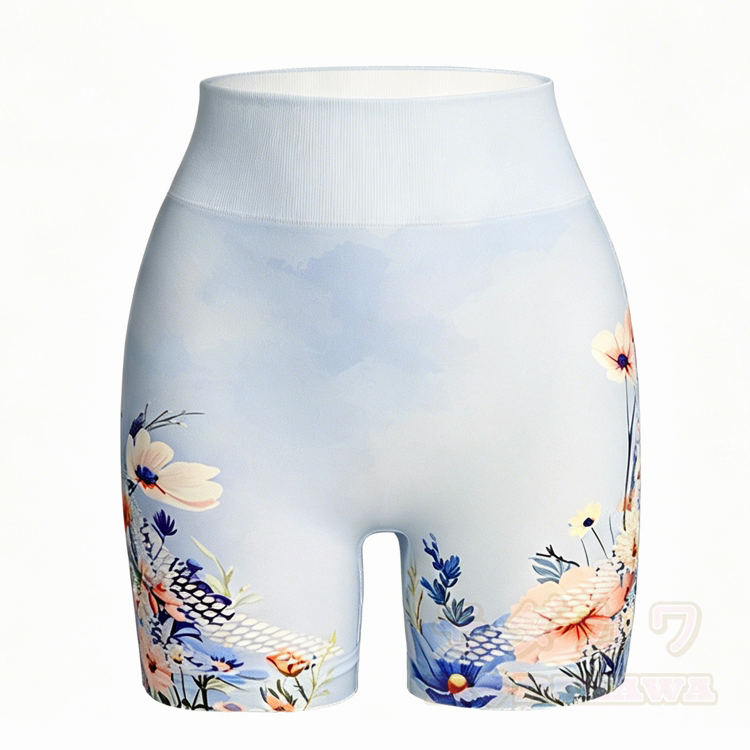 Sporttop mit Blumenmuster, gekreuztem Rückenausschnitt und passender Shorts - Blaue Shorts - L - image 12