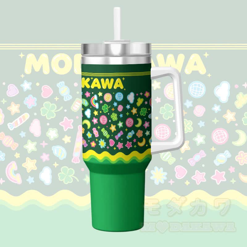 MODAKAWA X popipeko Candy Pattern 40 oz Edelstahlbecher - Grün - 40 oz / 1200 ml - image 3