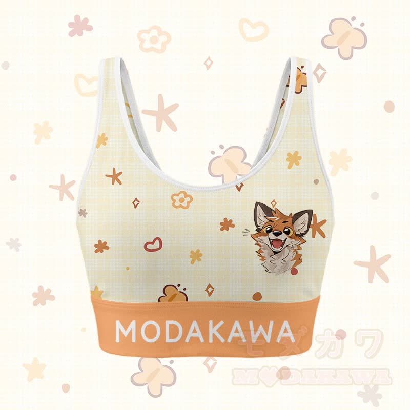 MODAKAWA X atka Happy Fox Graphic Crop Tank Sport Top Pocket Skort Matching Outfit - Spitze - 4XL - image 2