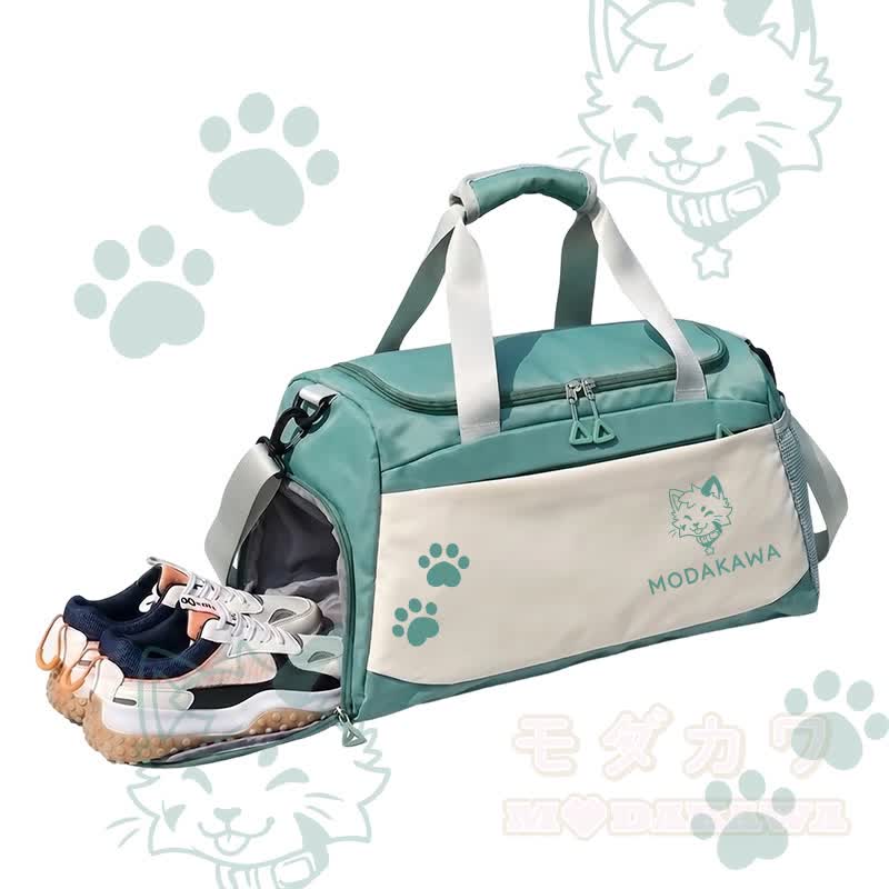 MODAKAWA X popipeko Kitty Graphic Sporttasche mit großem Fassungsvermögen - Grün - 55 x 28 x 26 cm - image 2