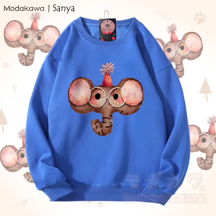 MODAKAWA X Sanya Unisex-Sweatshirt mit Elefantenmotiv - Blau - 5XL - image 1