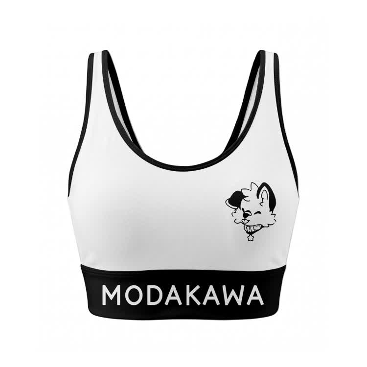 MODAKAWA X popipeko Puppy Graphic Crop Tank Top Sport Top Flare Pants Matching Outfit - White Top - 2XL - image 2