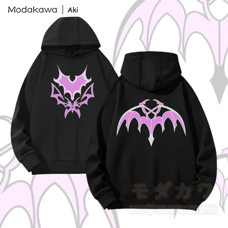 MODAKAWA X Aki Bat Wing Graphic Heavyweight Hoodie - Schwarz - 2XL - image 1