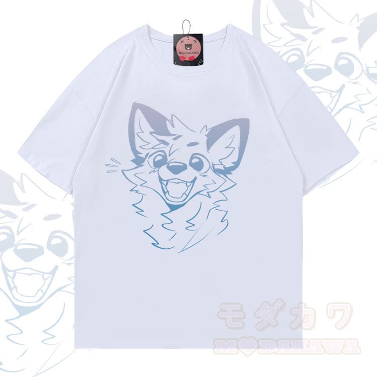 MODAKAWA X atka Fox Graphic 100% Baumwoll-T-Shirt - Weiß - 5XL - image 2