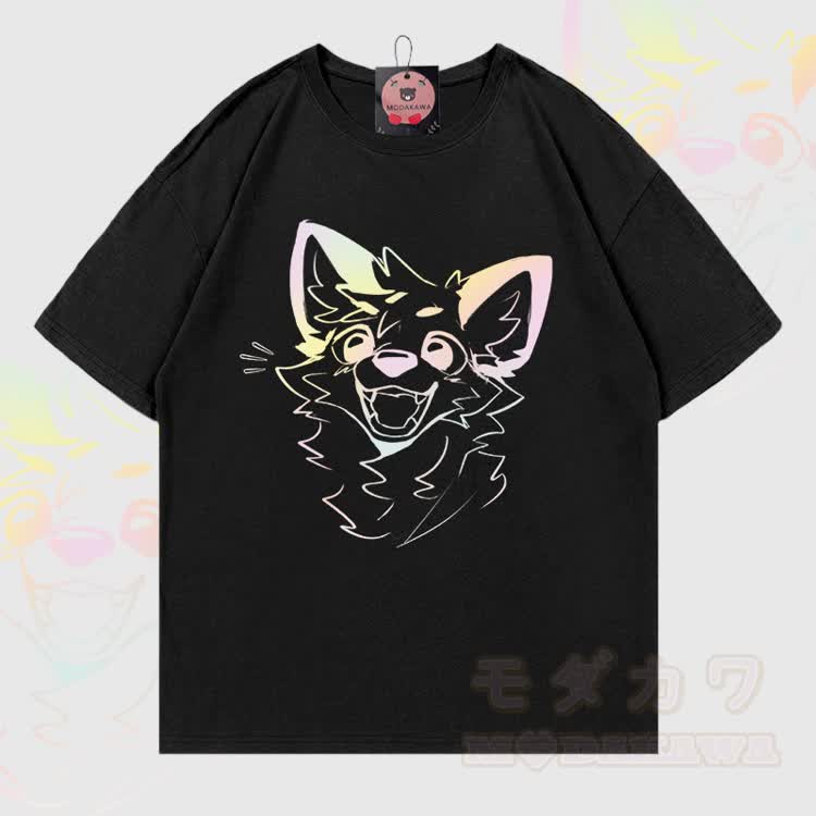 MODAKAWA X atka Fox Graphic 100% Baumwoll-T-Shirt - Schwarz - 5XL - image 1